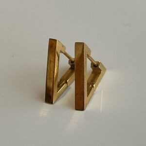Gold triangle earrings